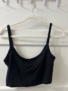 Bershka Black Cropped Camisole with Thin Straps